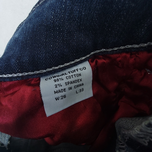 Cowgirl Tuff Women's Jeans Midnight Rocks Size 26x33 (Actual 26x28) Embellished - Picture 4 of 10